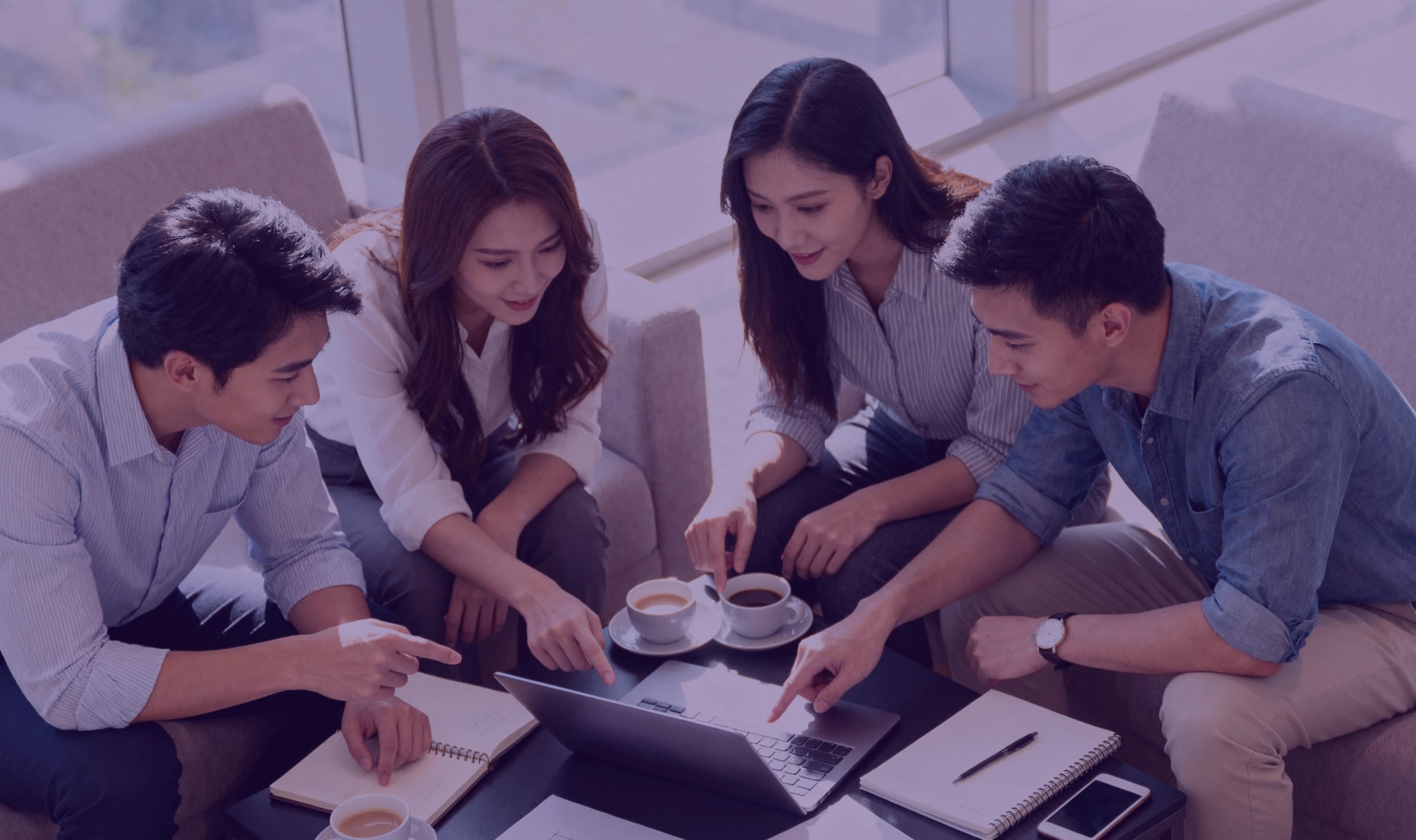 Office employees working